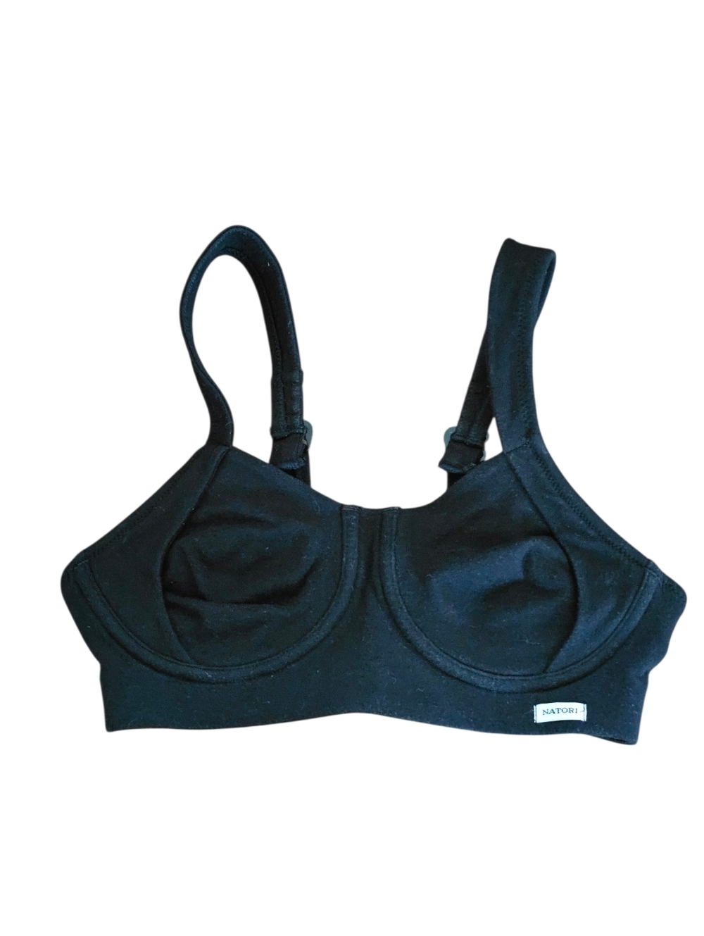 Natori Cotton Bra Black 32B Style 34439, Good Condition Some Wear